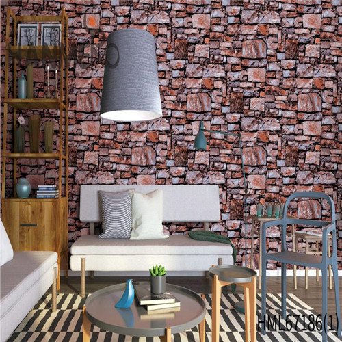 HANMERO PVC Durable Brick 0.53*10M Chinese Style Theatres Technology home decor wallpaper online
