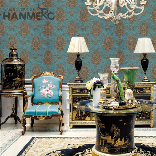 HANMERO PVC Exported 1.06*15.6M Deep Embossed Pastoral Theatres Flowers wallpaper on the wall