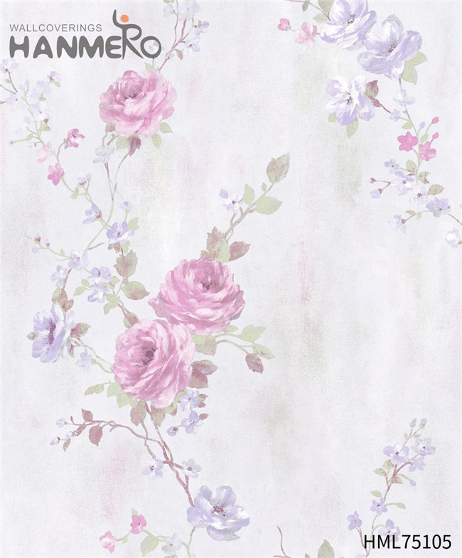 HANMERO Unique Flowers PVC Flocking European Hallways 1.06*15.6M where can i buy wallpaper from
