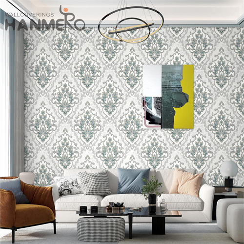 HANMERO PVC Decoration Damask Embossing wallpaper design in bedroom Hallways 1.06*15.6M European