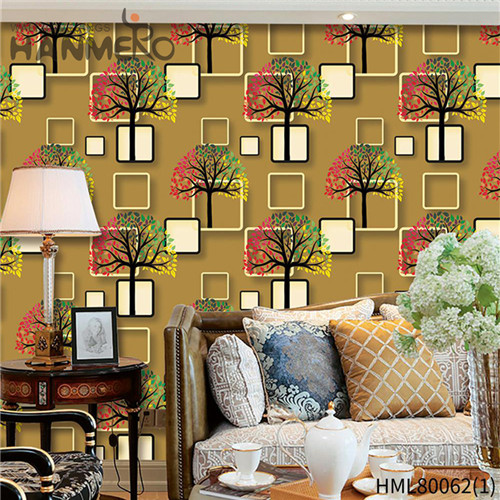 HANMERO Exported PVC Landscape Flocking Pastoral 0.53M wallpaper in living room Kids Room