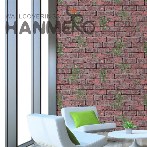 HANMERO PVC Fancy Lounge rooms Bronzing Chinese Style Brick 0.53M design wall paper