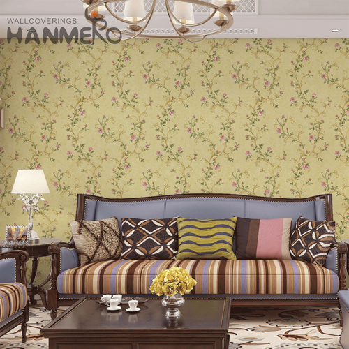HANMERO 0.53M Best Selling Flowers Deep Embossed European Hallways PVC wallpaper online shop