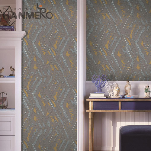 HANMERO PVC living room wallpaper Geometric Flocking Classic Hallways 0.53*10M Nature Sense