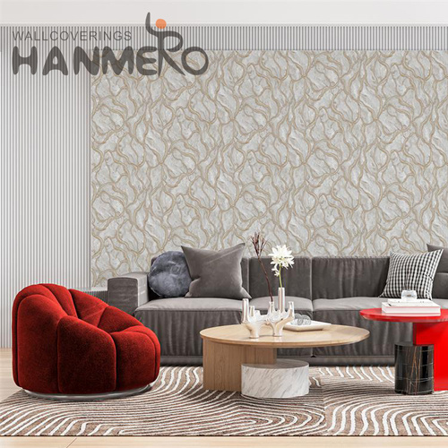 HANMERO 0.53*10M Nature Sense Geometric Flocking Classic Hallways PVC amazing wallpaper for home