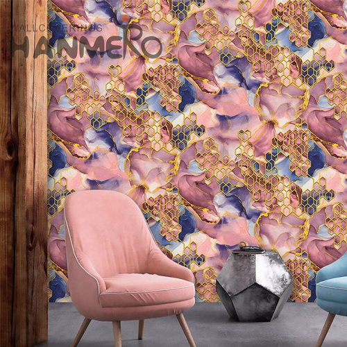 HANMERO PVC Flowers Imaginative Deep Embossed European Lounge rooms 0.53*9.5M wallpaper borders for sale