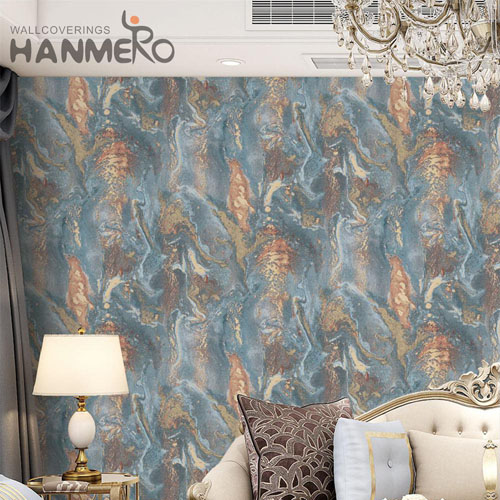 HANMERO 0.53*10M Professional Supplier Geometric Embossing Modern House PVC designs of wallpapers for bedrooms