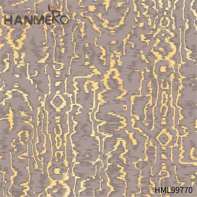 HANMERO Exporter PVC Gold Foil Geometric Embossing Modern Restaurants 1.06*15.6M cheap wallpaper online store