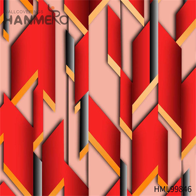 HANMERO New Design PVC Gold Foil Geometric Embossing Theatres 1.06*15.6M wall covering wallpaper Modern