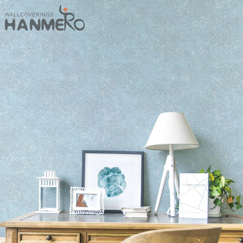 HANMERO PVC Durable Bed Room Embossing Modern Solid Color 0.53M cheap wallpaper for walls