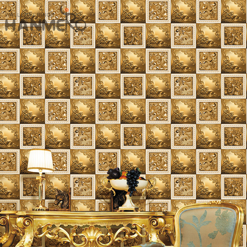HANMERO home decor wallpaper Simple Geometric Embossing Classic Saloon 0.53*9.2M PVC