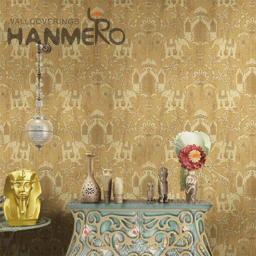 HANMERO Seller PVC Flowers Embossing 0.53*10M design with wallpaper Pastoral Study Room
