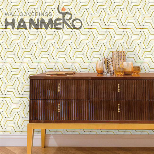 HANMERO 0.53*9.5M Simple Geometric Embossing Modern Home PVC wallpaper online shop