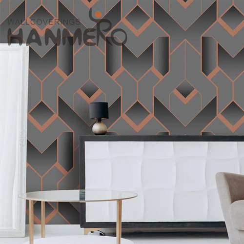 HANMERO Embossing Simple Geometric PVC Modern Home 0.53*9.5M wallpaper and decor