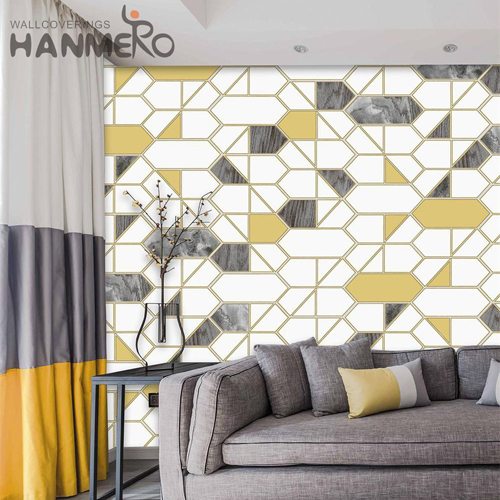 HANMERO PVC Decor Geometric Embossing Modern wallpaper home design 0.53*9.2M Exhibition