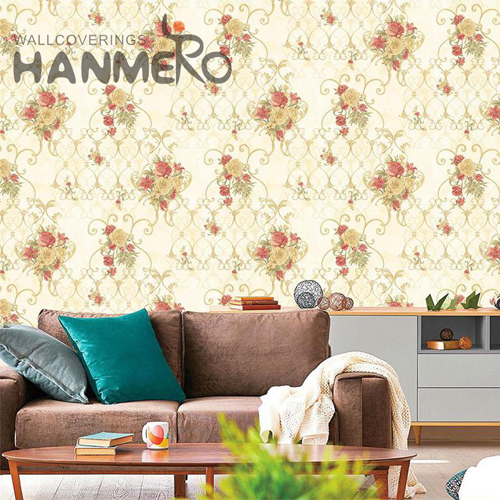HANMERO PVC European Geometric Embossing Newest Study Room 0.53M wallpaper for walls for sale