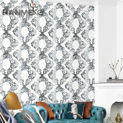 HANMERO Embossing Newest Geometric PVC European Study Room 0.53M online wallpaper shopping