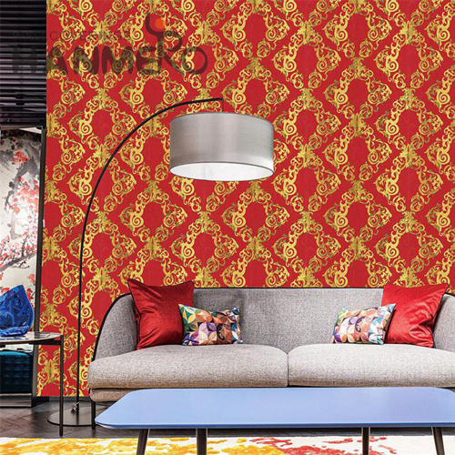 HANMERO Geometric Newest PVC Embossing European Study Room 0.53M prepasted wallpaper for sale