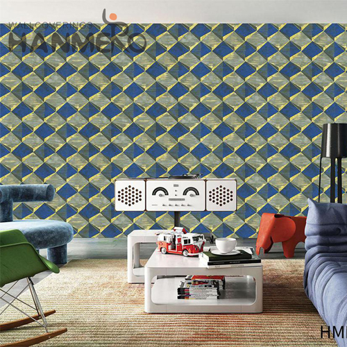 HANMERO Newest PVC Geometric Embossing 0.53M home wallpaper collection European Study Room