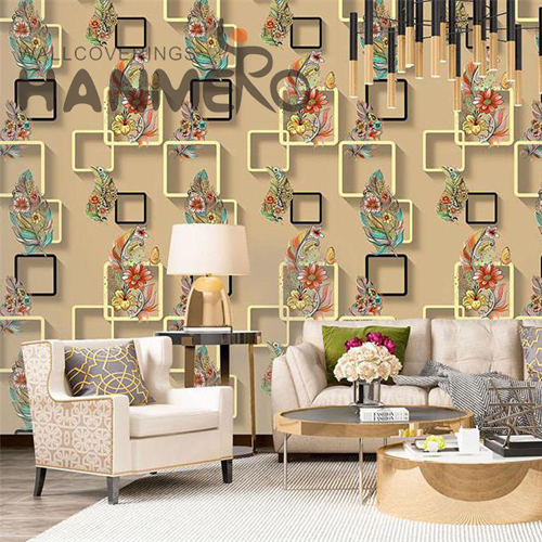 HANMERO Newest Study Room 0.53M design of wallpaper European PVC Geometric Embossing