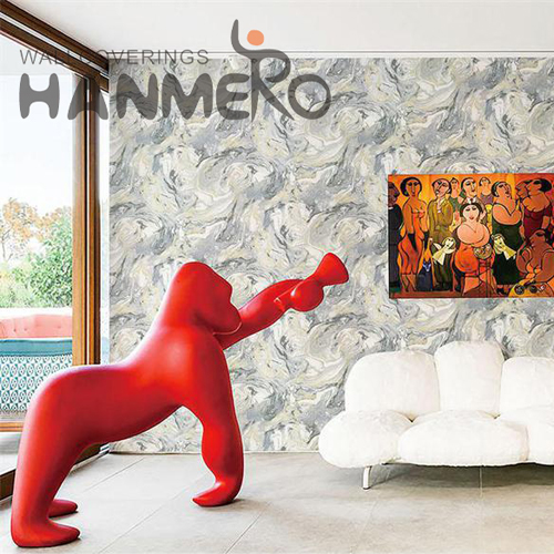 HANMERO Newest PVC Geometric Study Room 0.53M buy designer wallpaper online European Embossing