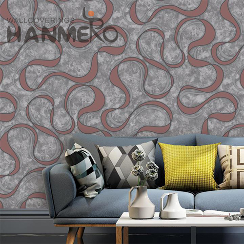 HANMERO PVC Professional Supplier Geometric wallpaper room Modern Hallways 0.53*9.2M Embossing