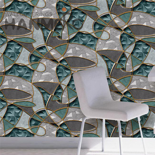 HANMERO PVC Professional Supplier Geometric Embossing Modern Hallways wallpaper for homes decorating 0.53*9.2M