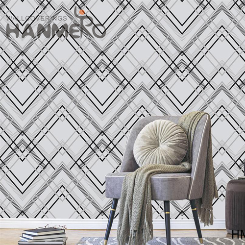 HANMERO PVC Professional Supplier Geometric Embossing 0.53*9.2M Hallways Modern wallpaper in home decor