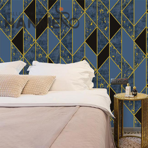 HANMERO PVC Hallways Geometric Embossing Modern Professional Supplier 0.53*9.2M wallpaper in bedroom