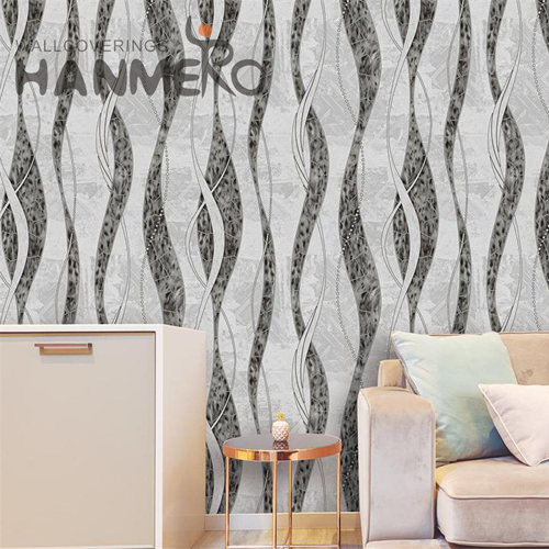 HANMERO PVC Professional Supplier Geometric Embossing Hallways Modern 0.53*9.2M where to shop for wallpaper