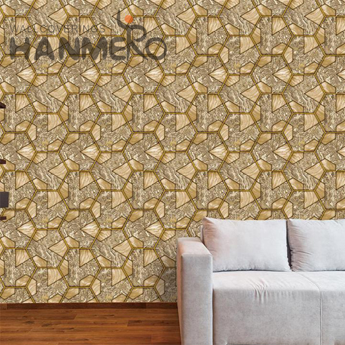 HANMERO PVC Modern Geometric Embossing Professional Supplier Hallways 0.53*9.2M at home wallpaper