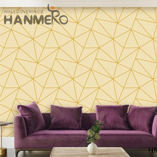 HANMERO Embossing Professional Supplier Geometric PVC Modern Hallways 0.53*9.2M bedroom wallpaper online