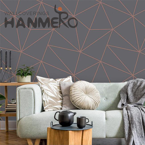 HANMERO PVC Embossing Geometric Professional Supplier Modern Hallways 0.53*9.2M home decor hd wallpapers