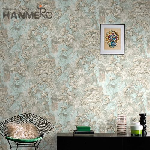 HANMERO PVC Decor Flowers Embossing Pastoral Living Room wallpaper for shop walls 1.06*15.6M