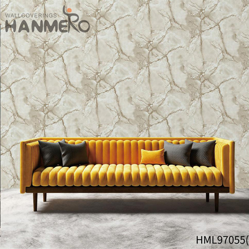 HANMERO PVC 0.53*10M Geometric Wet Embossing Pastoral Hallways Hot Selling wall papers for walls
