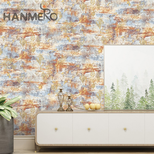 HANMERO PVC Simple home wall design wallpaper Embossing European Exhibition 0.53*10M Geometric