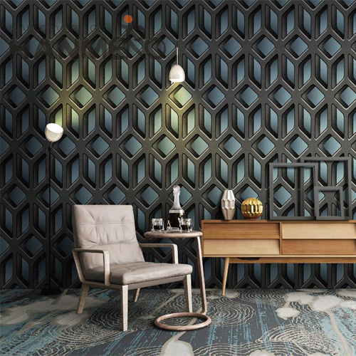 HANMERO PVC Durable Geometric Restaurants Modern Embossing 0.53*9.5M wallpaper for shop