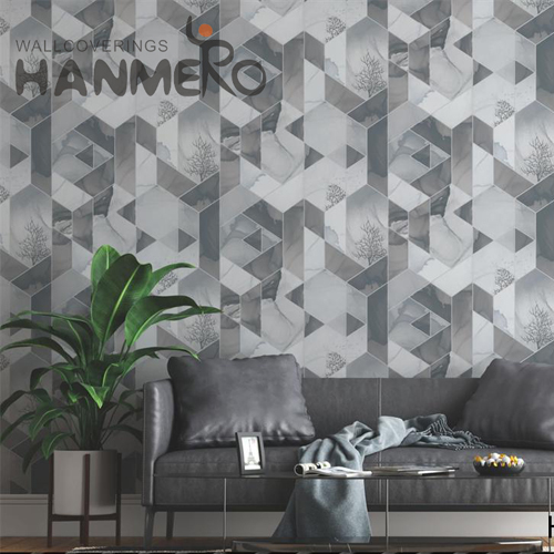 HANMERO PVC Seller Landscape Embossing Modern 0.53*10M Saloon cheap prepasted wallpaper