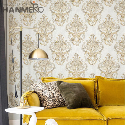 HANMERO PVC Professional Supplier Flowers Embossing wallpaper cheap TV Background 1.06M Modern