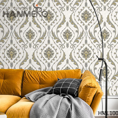 HANMERO PVC Professional Supplier TV Background Embossing Modern Flowers 1.06M room design with wallpaper
