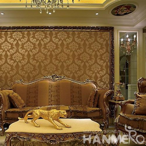 HANMERO Office Study Room Decorative Wallcovering Chinese Factory Hot Sex Nature Sense Classic Damask Wallpaper in Store