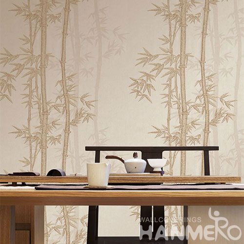 HANMERO New Published Luxury Modern Bamboo Design Wet Embossed Wallpaper Sample Online Hot Selling Wallcovering