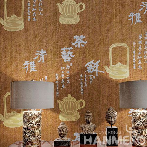 HANMERO Decorative Interior Wallcovering Manufacturer Classic Chinese Words Wet Embossed Wallpaper Wholesale Trader