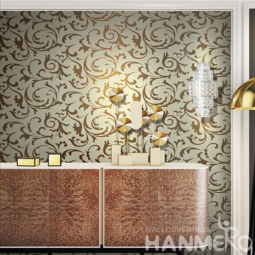 HANMERO Exported Gloden High-end Mica Wallpaper Bedroom Decorative Wallcovering from Chinese Manufacture