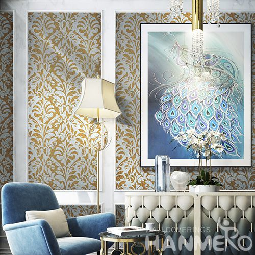 HANMERO Yellow Color Modern High-end Mica Wallpaper Home Decor Wallcovering Online Chinese Factory