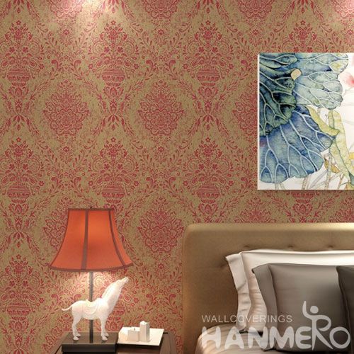 HANMERO Affordable Hot Selling Red 0.53 * 10M Gilding Wallpaper Household Room Residential Wallcovering Competitive Prices