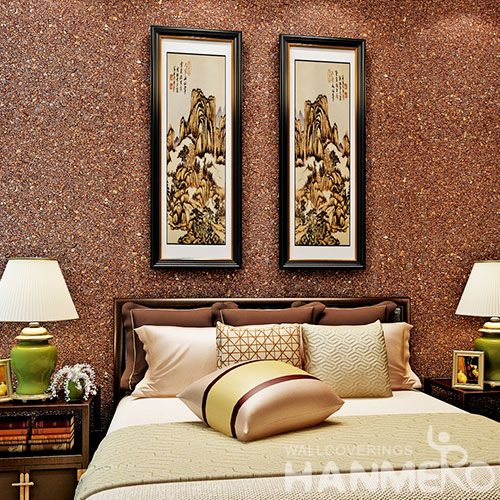 HANMERO Natural Material Top Quality Living Room Mica Wallpaper for Wall Decoration in Brown Color