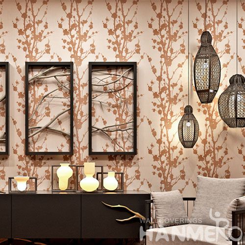 HANMERO Latest Beads Trees Pattern 0.53 * 10M Decorative Wallpaper for Wall in Modern Style Chinese Wallcovering Manufacturer