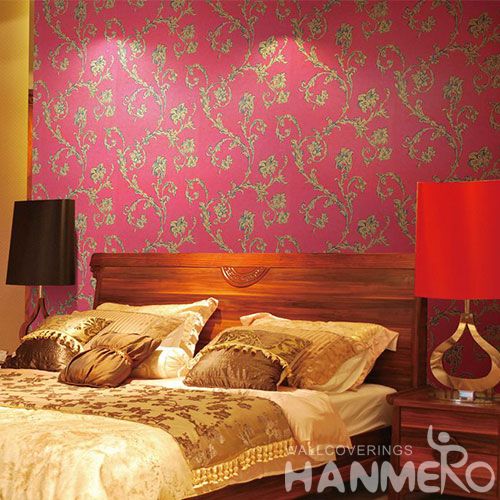 HANMERO Eco-friendly Natural Red Beads Wallpapers for Room Walls 0.53 * 10M Beautiful Flowers Living Room Decorating Wallcovering