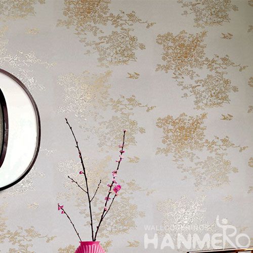 HANMERO High-end Removable Chinese Supplier Bronzing Wallcovering Selling Wallpaper Online Golden Color for Cozy Home Decoration
